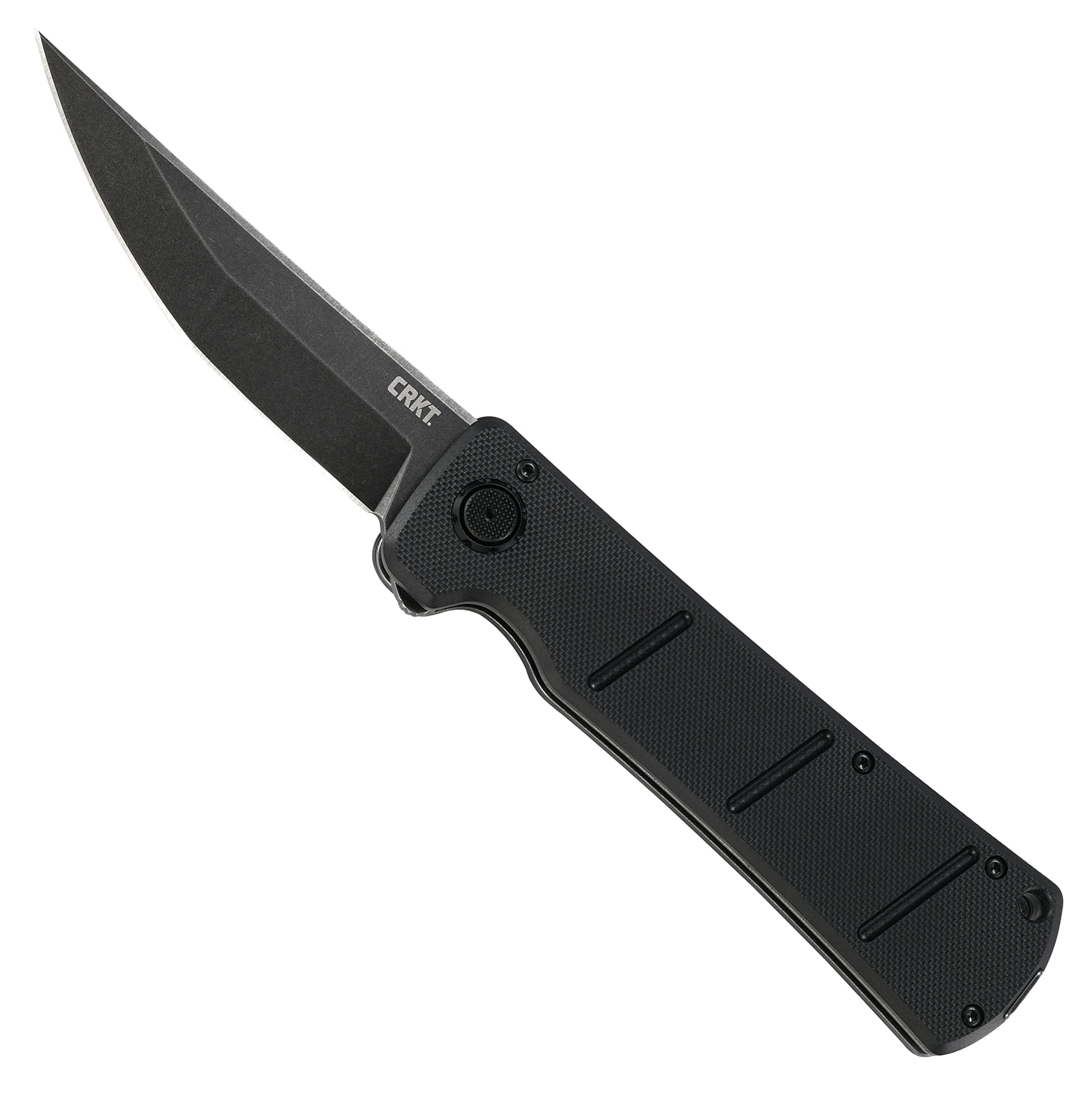 CRKT Inazuma No Ken Folding Pocket Knife - Assisted Opening Tactical EDC Knife with D2 Black Blade, Deadbolt Lock & Reversible Clip | Outdoor Survival, Camping, Hunting Gear (Model 2908)