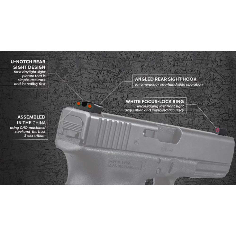 **High-Visibility Red & Green Fiber-Optic Sights for Glock Pistols – Front & Rear Handgun Sights – Perfect for Low Light & Tactical Shooting**