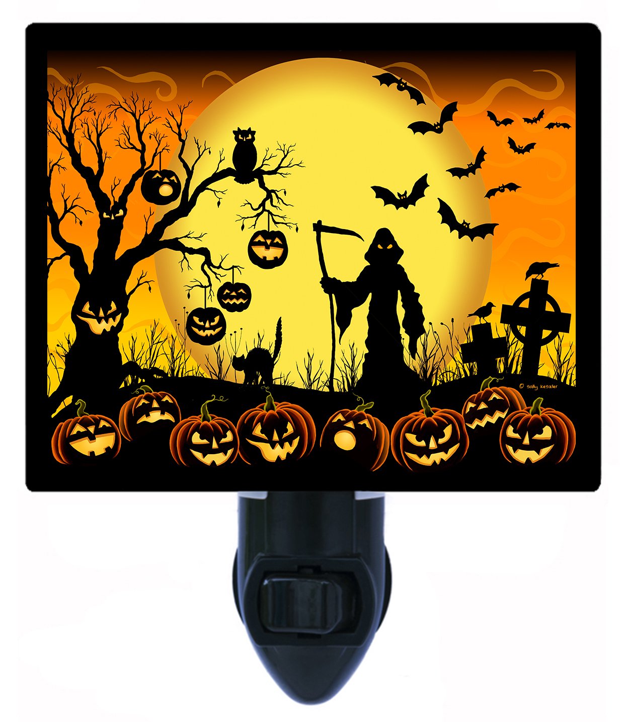 Halloween LED Night Light with Pumpkins & Bats Design - 'Beware Take Care' Spooky Decor for Bedroom, Nursery, or Party - Perfect for Trick-or-Treating & Halloween Home Decoration