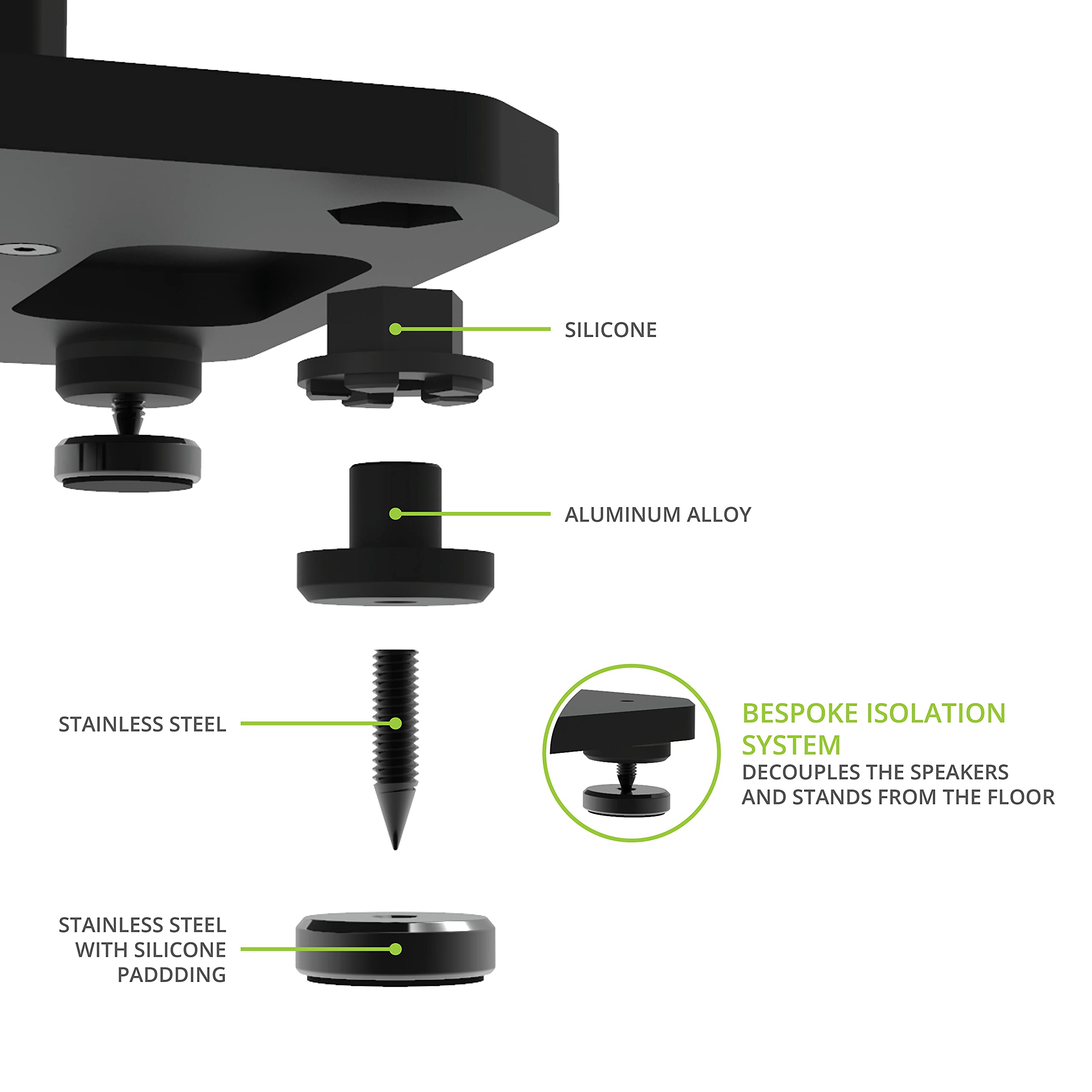 Kanto SX22 Universal Adjustable Speaker Stands for Bookshelf Speakers - 22