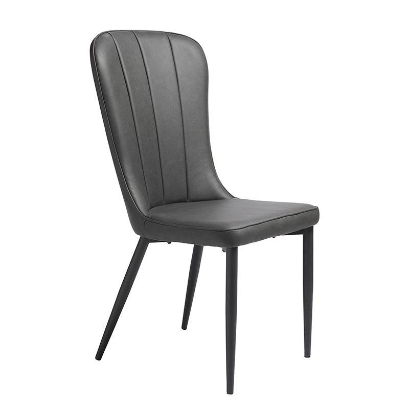 HUDSON Modern Dining Chair - Dark Grey Upholstered Seat - Comfortable & Stylish for Kitchen, Dining Room, or Office Use