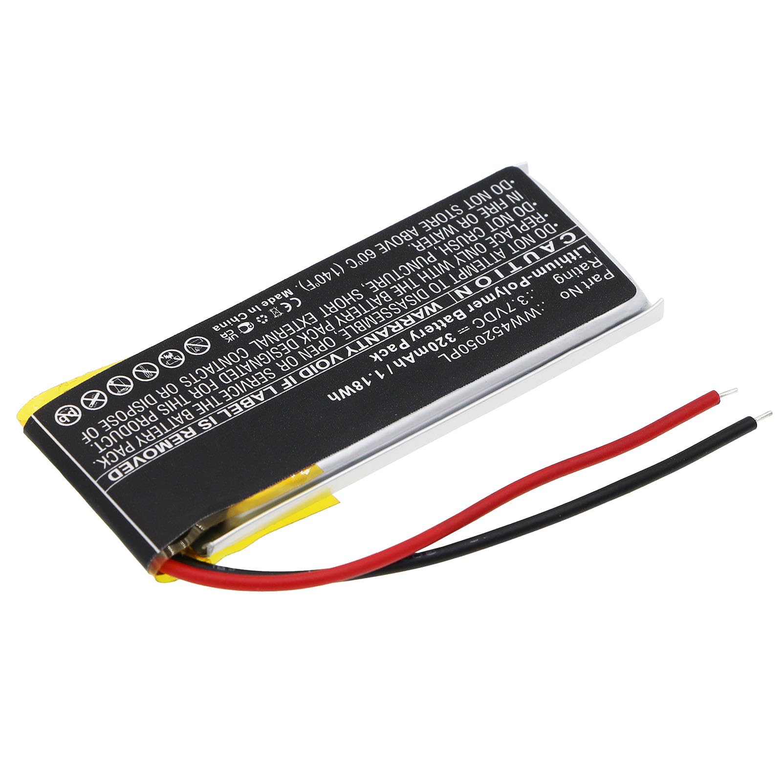 Synergy Digital Wireless Headset Battery - 320mAh Li-Pol 3.7V Replacement for Scala Rider WW452050PL | High Capacity Long-Lasting Power | Perfect for Motorcycle Communication & Outdoor Adventures
