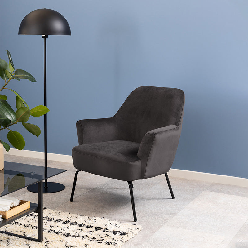 MONROE Modern Lounge Chair - Dark Grey Upholstered Accent Chair for Living Room, Bedroom, or Office - Comfortable Reading & Relaxation Chair with Sturdy Frame