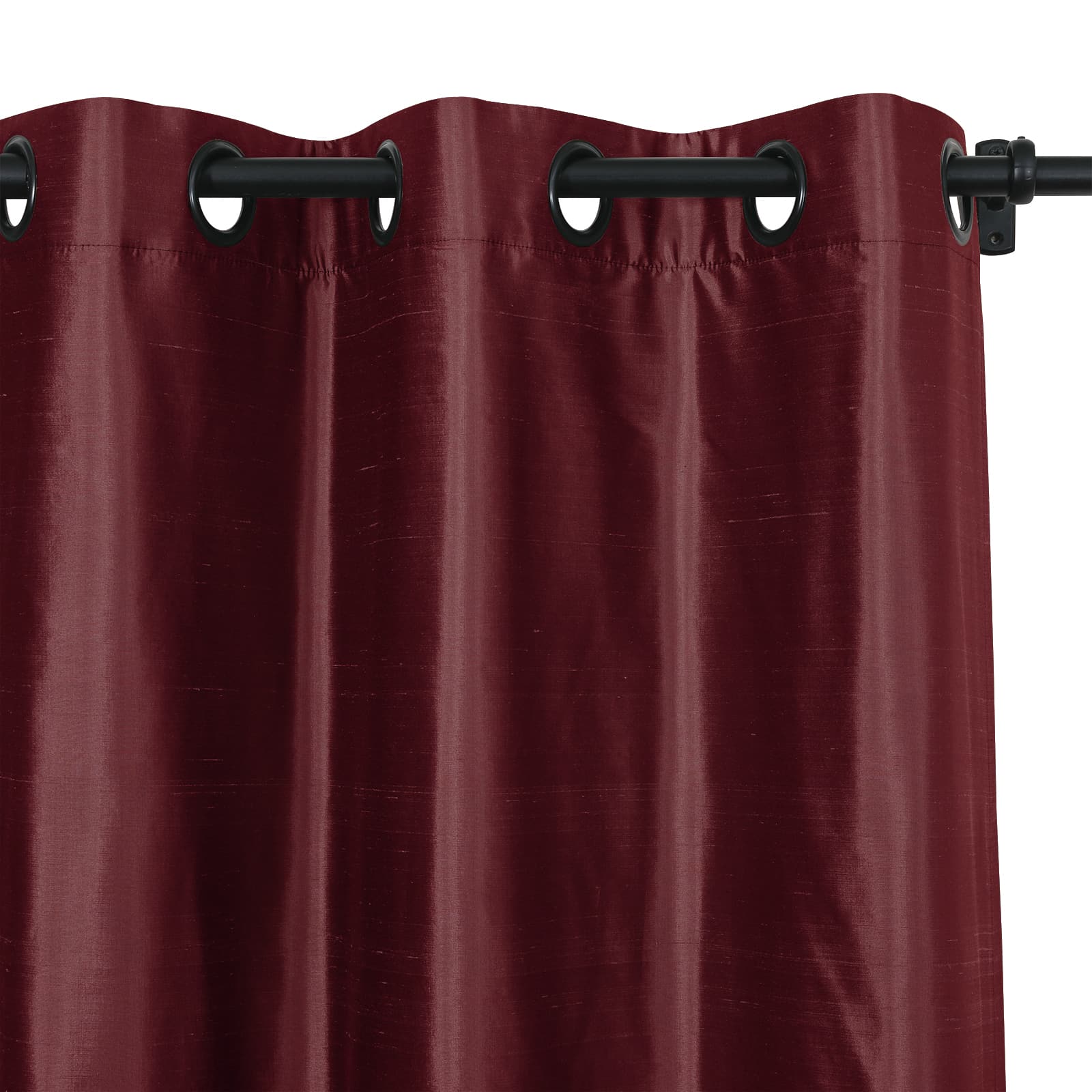 Selman Dupioni Silk Drapery Grommet Curtains - Luxury Silk Window Treatments for Living Room & Bedroom