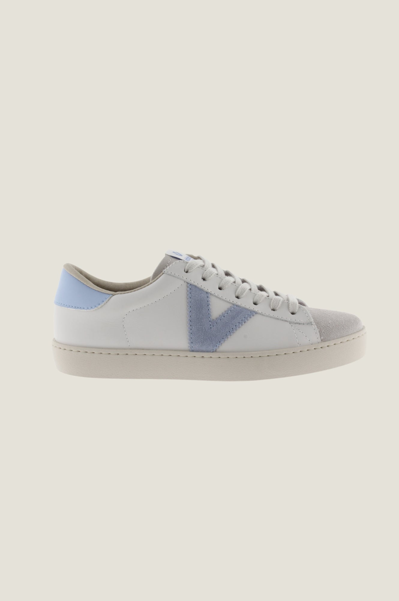 VICTORIA Berlin Low Top Sneakers for Women - White & Blue Casual Shoes for Walking, Running & Everyday Wear