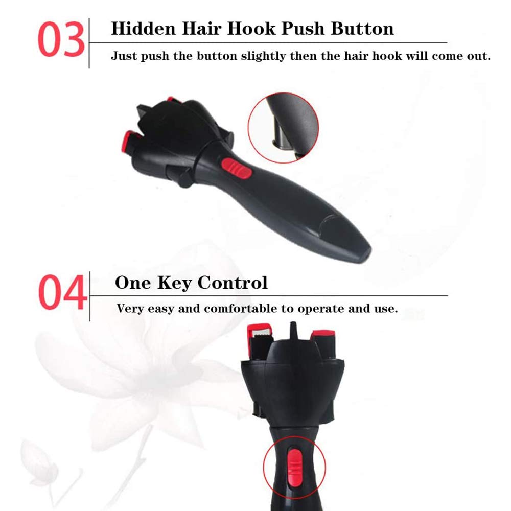 Honeytecs Electric Hair Braider - Automatic Quick Twist Braiding Machine for DIY Hair Styling | Smart Hair Braid Maker Tool for Women & Girls | Perfect for Home, Salon & Travel Use