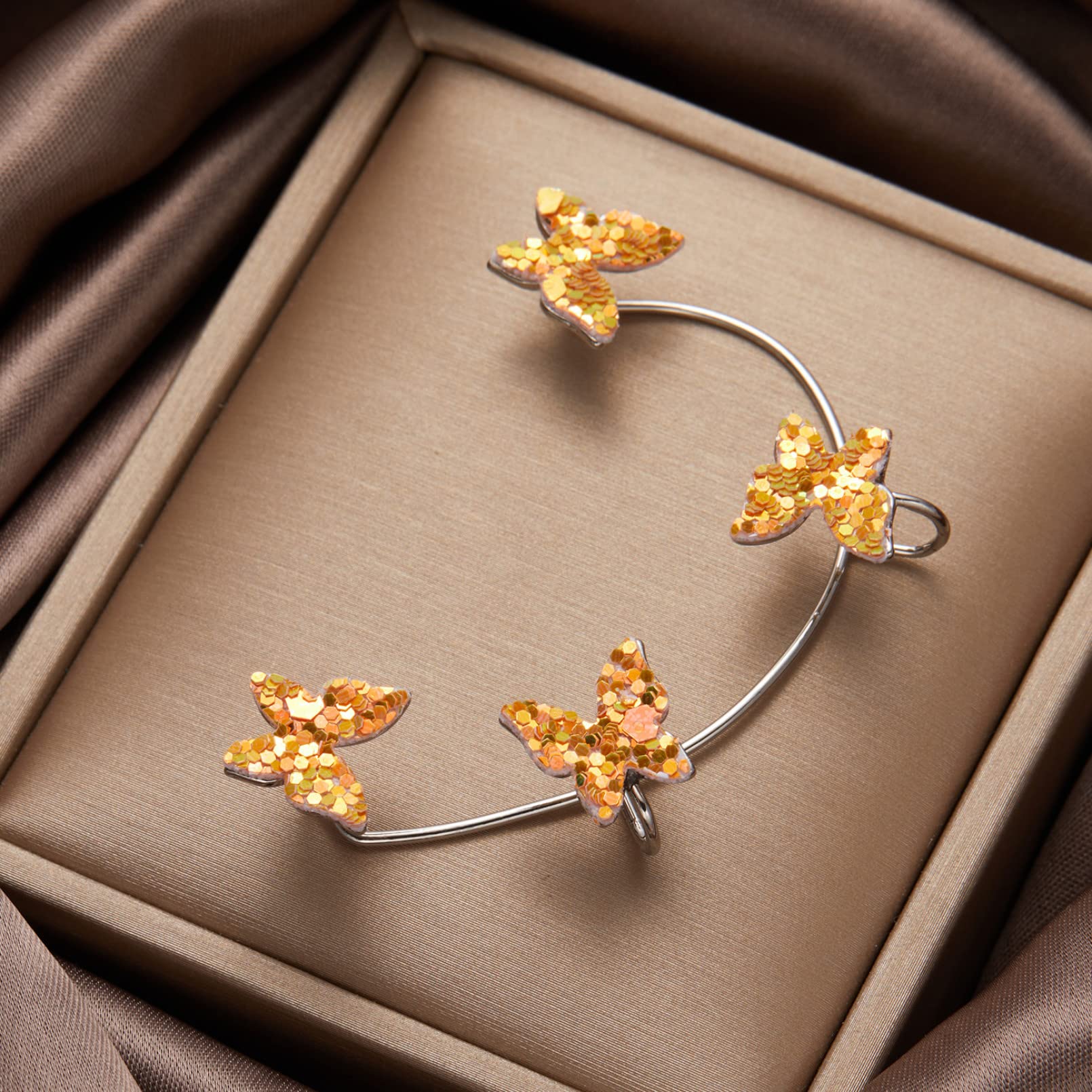Colorful Butterfly Clip-On Earrings for Women - Non-Piercing Zircon Fringe Earrings | Perfect Gift for Wife, Friends & Special Occasions | Wedding, Party & Everyday Wear