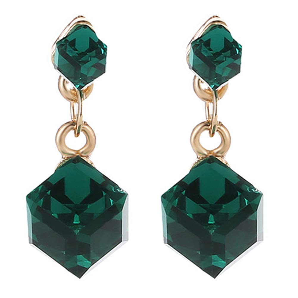 Crystal Pearl Stud Earrings for Women - Geometric Cube Rhinestone Pendant Earrings Set, Fashion Jewelry for Girls & Men | Perfect for Parties, Weddings & Everyday Wear