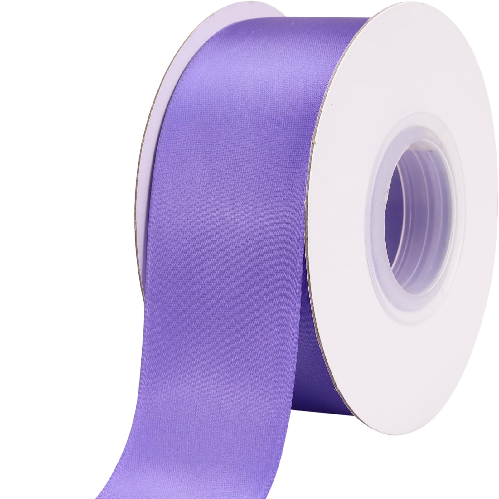 1-1/2 Inch Wide Light Purple Satin Ribbon - 25 Yard Silk Craft Fabric Ribbon for Gift Wrapping, Wedding Decor, Flower Bouquets & Holiday Crafts - Perfect for DIY Projects, Party Decorations and Seasonal Celebrations
