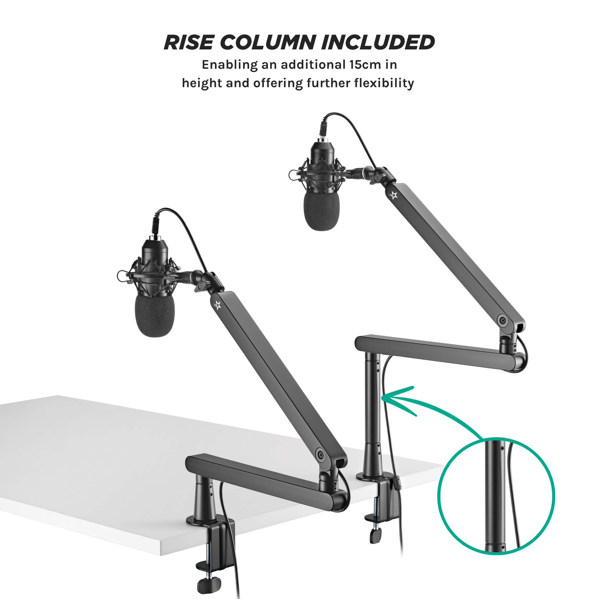 Glide Low Profile Microphone Arm - Adjustable Studio Boom Stand for Podcasting, Streaming & Voice Recording | Perfect for Home Studios & Content Creators