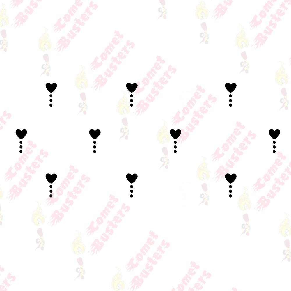 Comet Busters Heart Shaped Black Bindi (BV385) - Traditional Indian Forehead Jewelry for Weddings, Festivals & Cultural Events