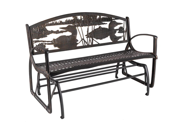 Premium Outdoor Loon Glider Bench - Weather-Resistant Patio Swing Chair with Smooth Rocking Motion - Perfect for Backyard, Garden, Porch & Poolside Relaxation