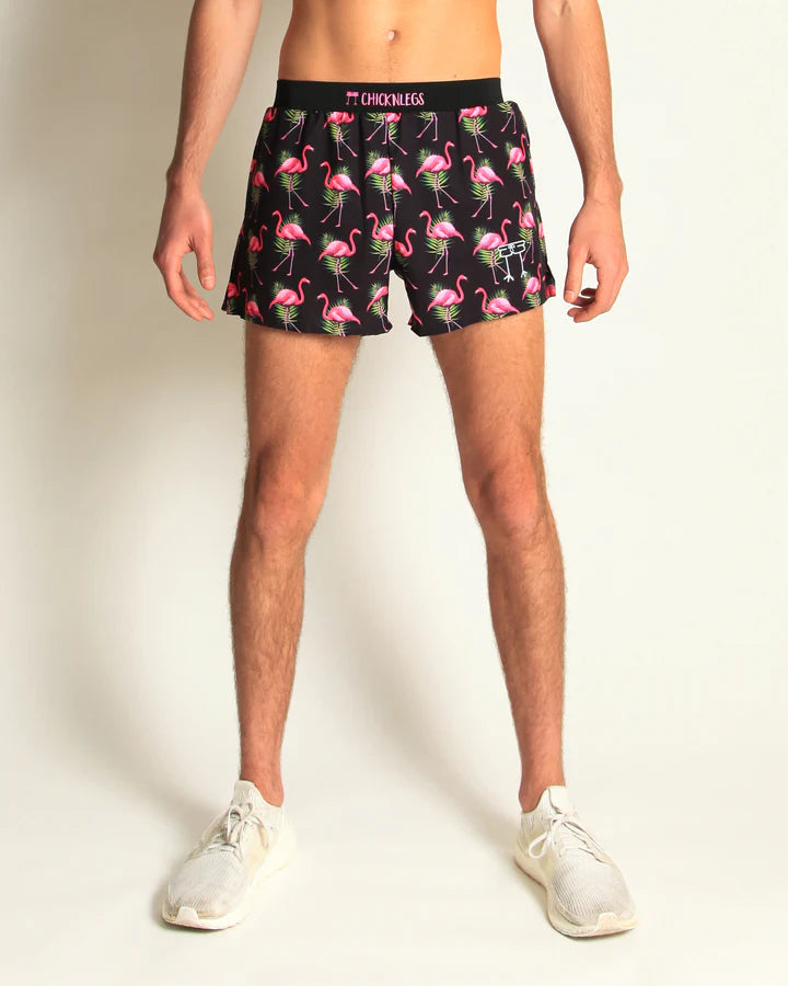 Men's Flamingo 4 Half Split Shorts - Breathable Athletic Running Shorts for Gym, Workout & Summer Casual Wear