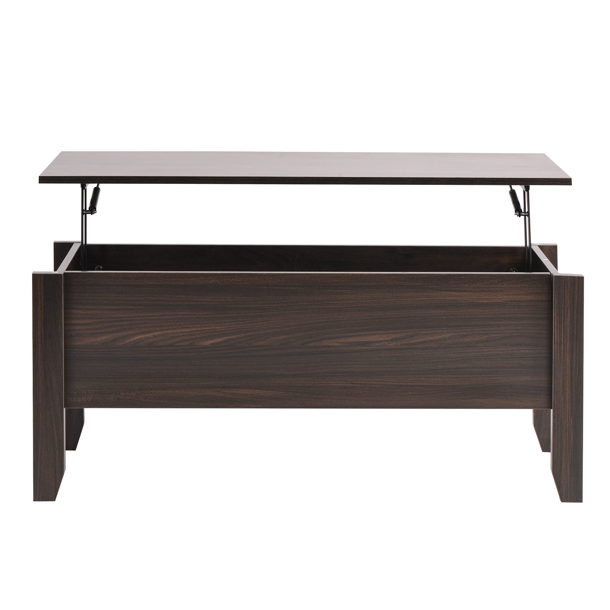 Modern Lift-Top Coffee Table with Storage - Rustic Wood Lift-Up Design with Hidden Compartment - Sofa Table for Living Room, Bedroom & Small Spaces (Chestnut Brown) - Perfect for Entertaining, Reading & Storing Remote Controls