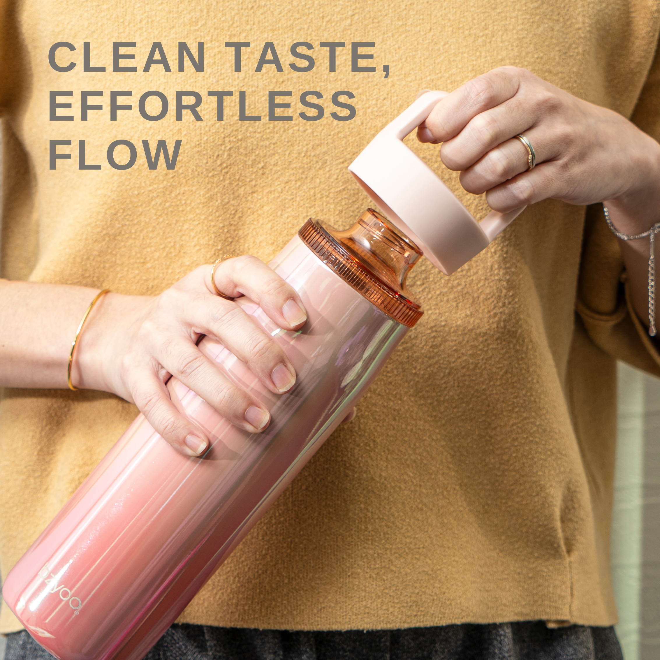 24oz Insulated Water Bottle with Clear Chug Lid - Aurora Iridescent Pink | Leakproof Stainless Steel Vacuum Flask for Gym, Hiking & Outdoor Activities