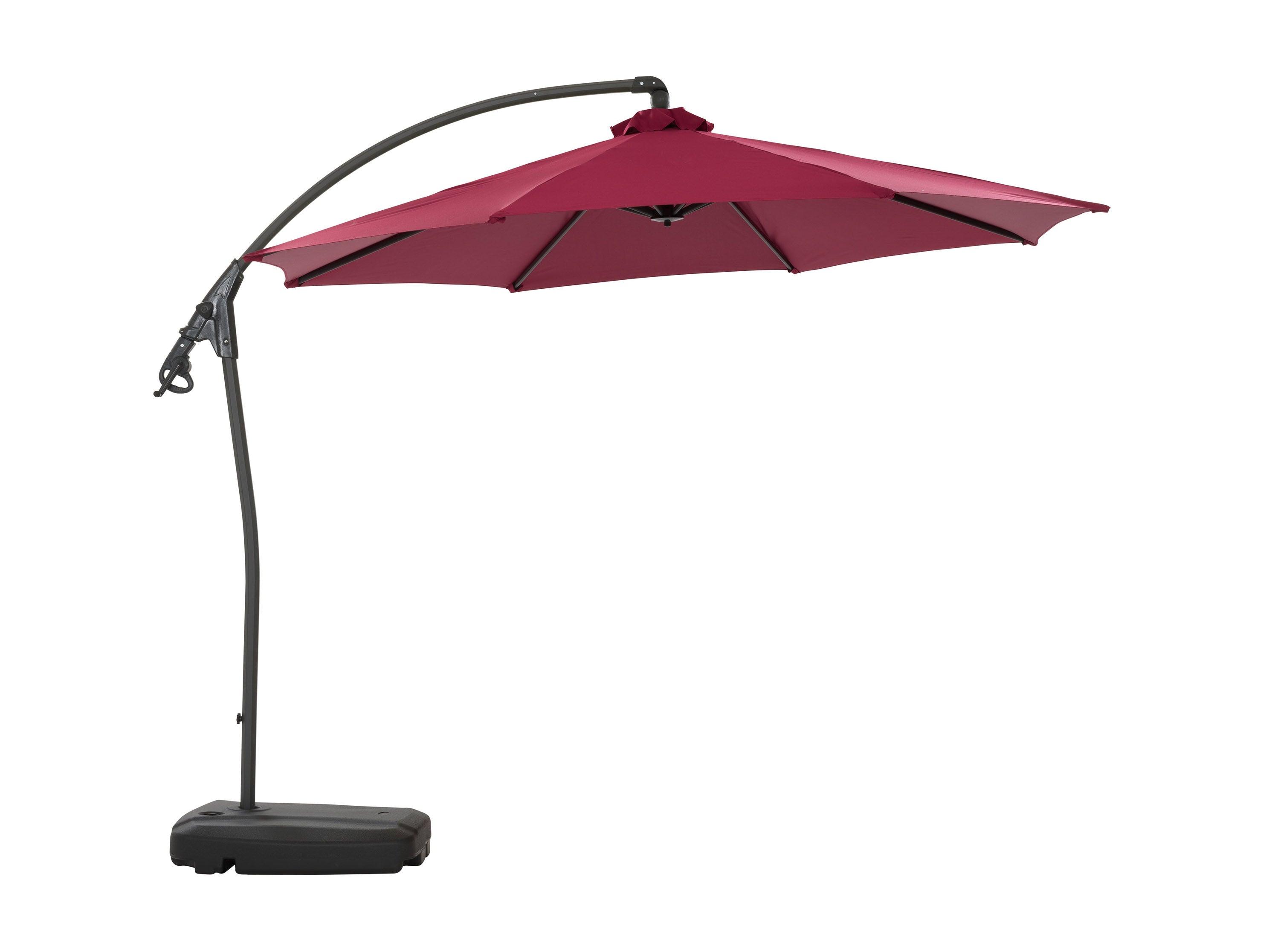 10ft Wine Red Cantilever Umbrella with Heavy Duty Base - Outdoor Patio Sun Shade for Garden, Poolside, and Backyard Relaxation