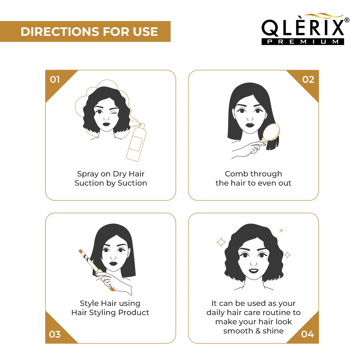 QLERIX Premium Heat Protectant Hair Spray - Sulfate & Paraben Free Styling & Straightening Blowout Spray for Men & Women (200ml) - Perfect for Salon Quality Styling at Home & Heat Tool Protection
