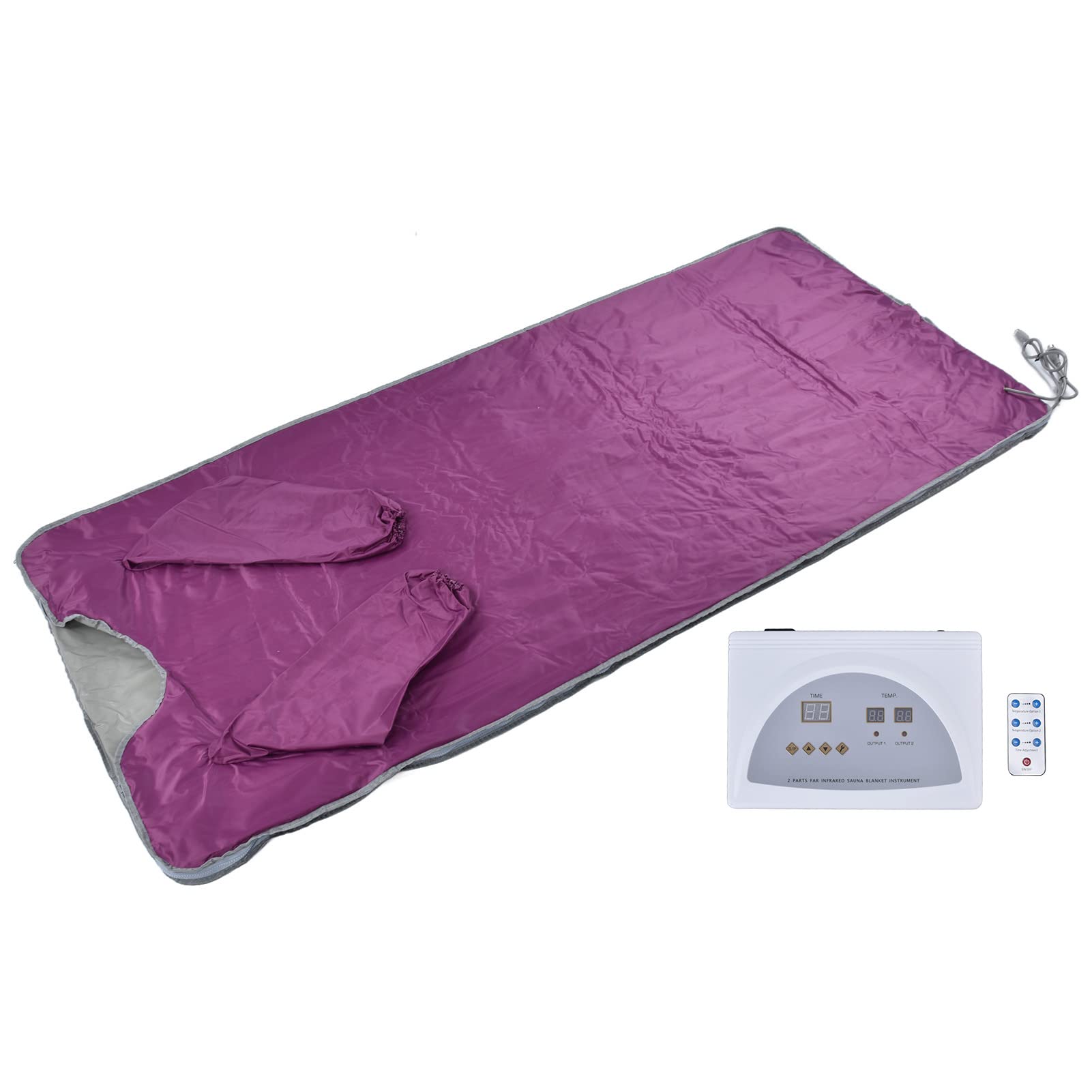 Entatial Detox Heat Blanket - Odorless Far Infrared Sauna Blanket with Sleeves for Weight Loss & Relaxation | Portable Home Spa Therapy for Detox, Pain Relief & Better Sleep