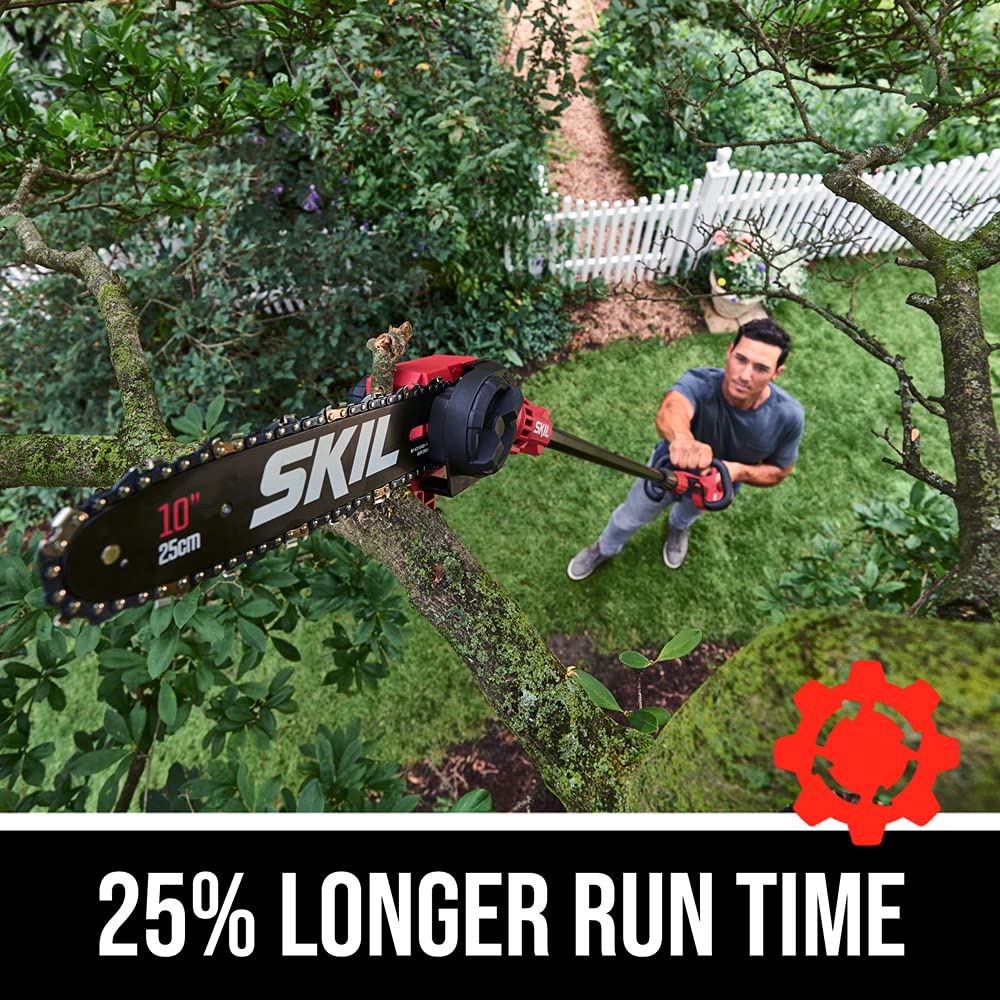Skil PS4561C-10 PWR CORE 40 Brushless 40V 10-Inch Cordless Pole Saw Kit with 2.5Ah Battery & Charger | Includes Toro 38914 Premium Chainsaw Oil | Perfect for Tree Trimming, Pruning Branches & Landscaping Maintenance