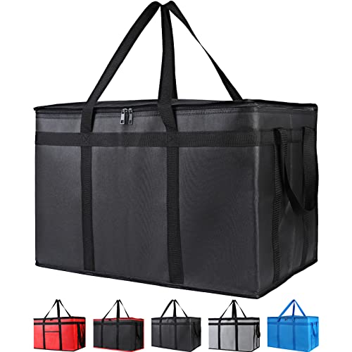 Bodaon 10-Pack Extra Large Insulated Food Delivery Bags for Hot & Cold Meals - Thermal Grocery Tote for Catering, Pizza Delivery, Takeout & Meal Prep - Perfect for Restaurants, Food Trucks & Home Use