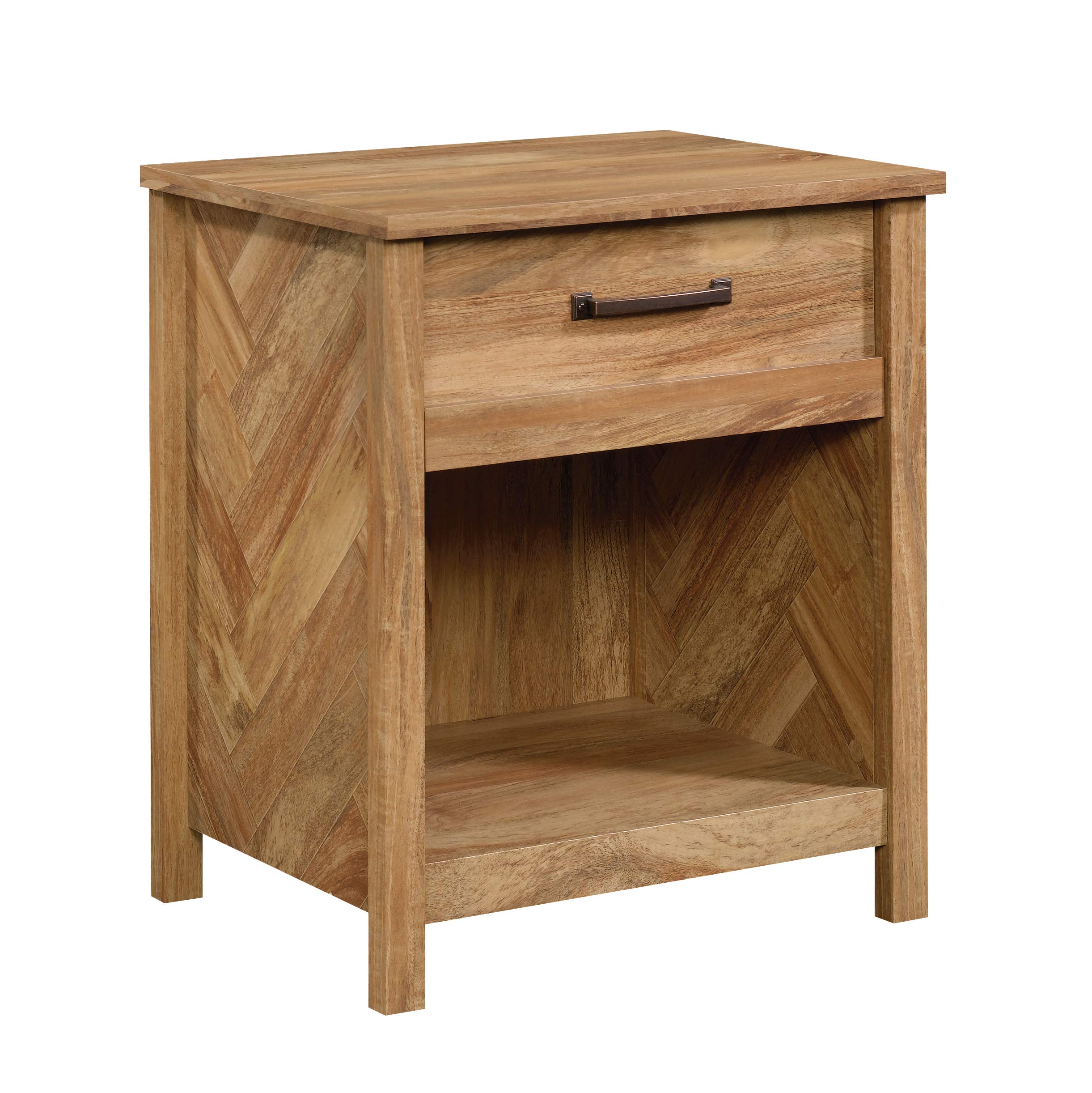 Sauder Cannery Bridge Night Stand with Spacious Drawer - Bedside Table for Bedroom in Sindoori Mango Finish | Perfect for Storing Books, Lamps & Bedroom Essentials