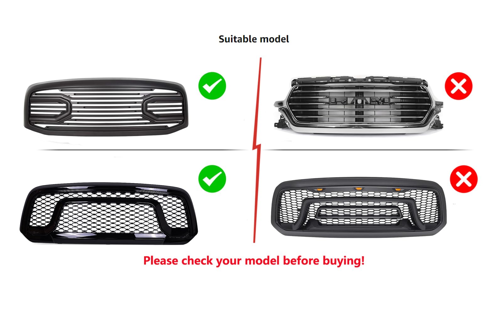 3 Piece LED Grill Emblem Letter Lights - Replaceable Decorative Illuminated Lights for 2013-2018 Dodge Ram 1500 Limited & Laramie Models - Red Aftermarket Upgrade Kit (Perfect for Night Driving & Truck Customization)