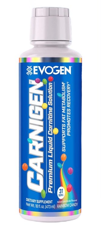 Evogen Carnigen Pre-Workout Supplement - Rainbow Candy Flavor, 473ml (16oz) | Energy Booster for Gym, Running & Fitness | Vegan & Gluten-Free