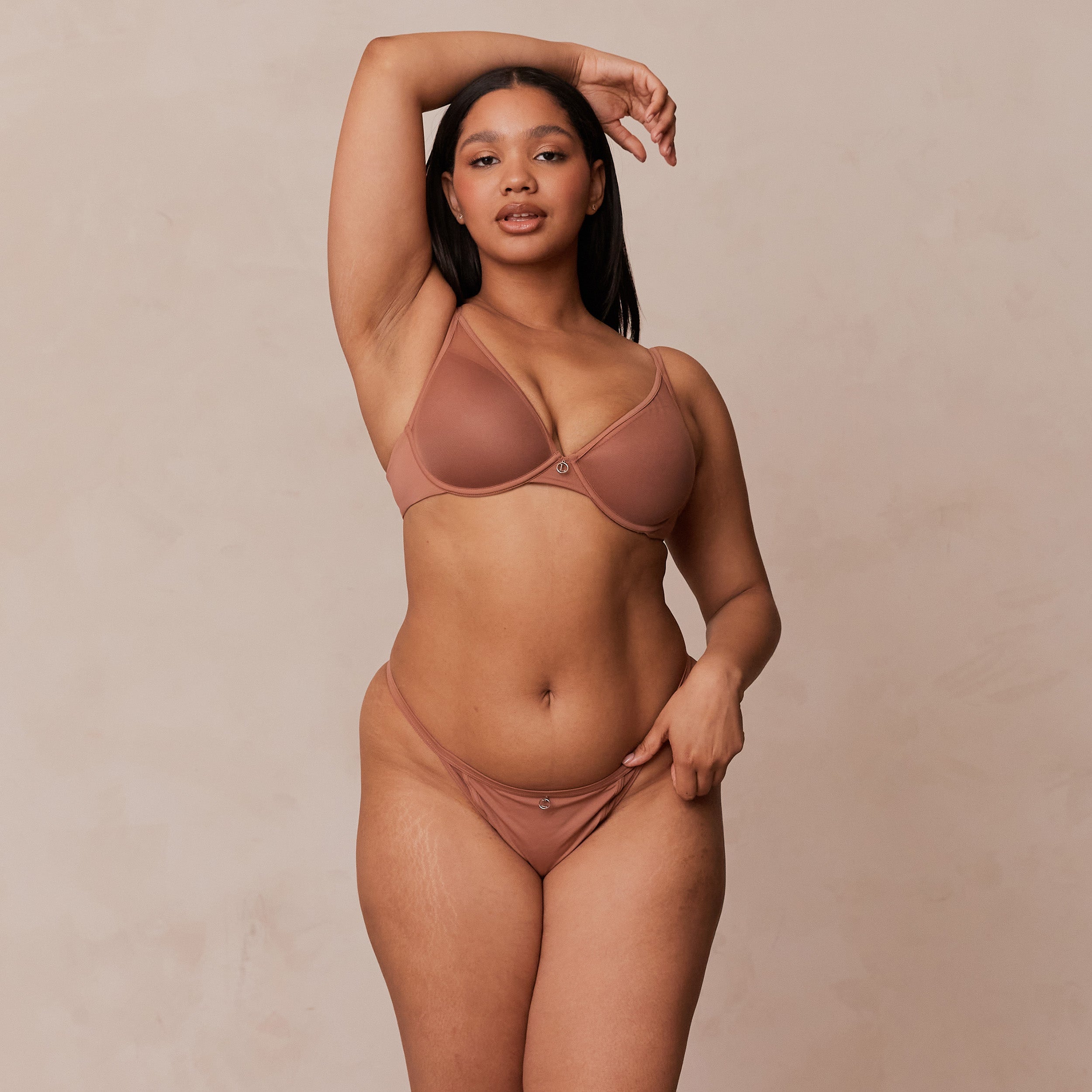 Classic Plunge T-Shirt Bra in Mocha - Comfortable & Supportive Underwire Bra for Everyday Wear, Date Night & Layering