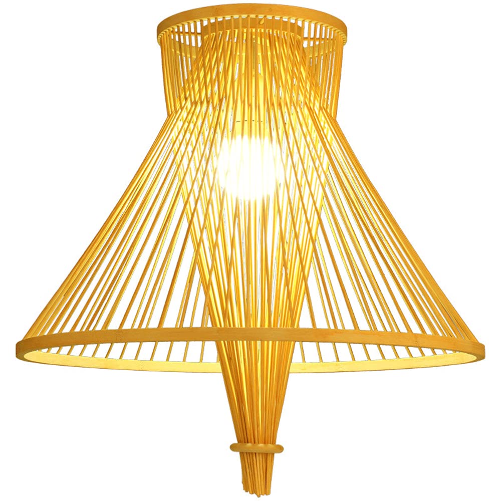 Hand-Woven Rattan Pendant Light - Chinese Style Bamboo Ceiling Lamp with Natural Lampshade for Restaurant, Bar & Home Decor | Boho Chic Lighting for Dining Room, Bedroom & Living Room