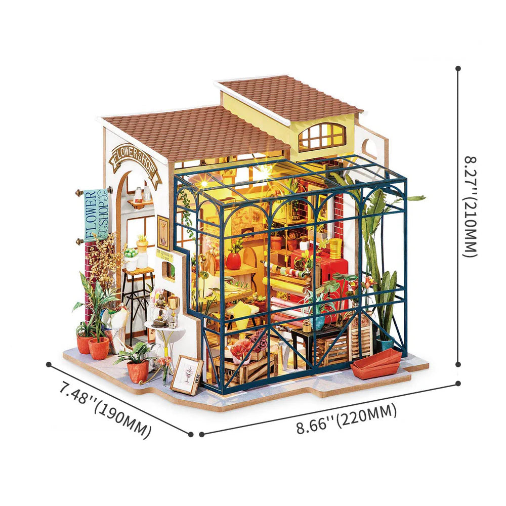 ROBOTIME Emily's Flower Shop DIY 3D Puzzle Model Kit - Creative Craft Gift for Adults & Teens, Home Decor, Relaxing Hobby Project for Birthday & Mother's Day
