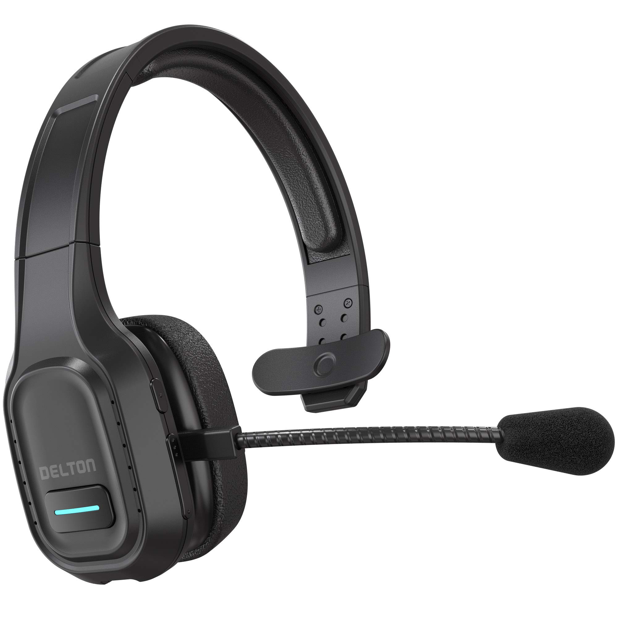 Delton Professional Wireless Computer Headset with Noise-Canceling Mic | Bluetooth 5.0 On-Ear Headphones, 30H Battery Life for Truckers, Remote Work & Call Centers - Perfect for Zoom Meetings & Online Classes (Single Pack)