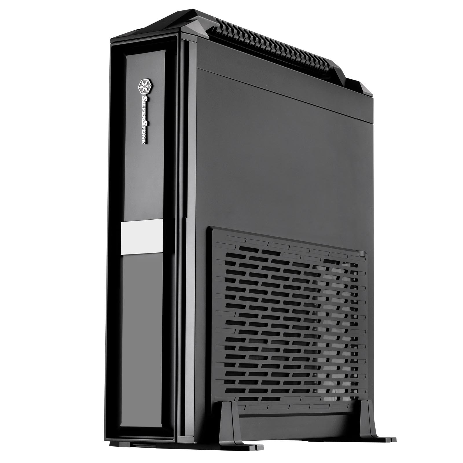 SilverStone ML08B-H Slim Mini-ITX Small Form Factor PC Case with Handle - Portable Gaming & HTPC Builds for Compact Spaces