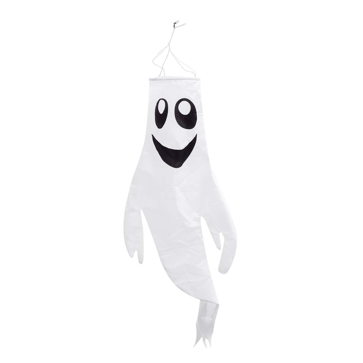 Kesyoo American Flag & Halloween Ghost Windsock - Patriotic & Spooky Outdoor Decor with Swivel Hanging Clip - Perfect for Front Yard Haunted House, Halloween Party Decorations & USA Patriotic Events