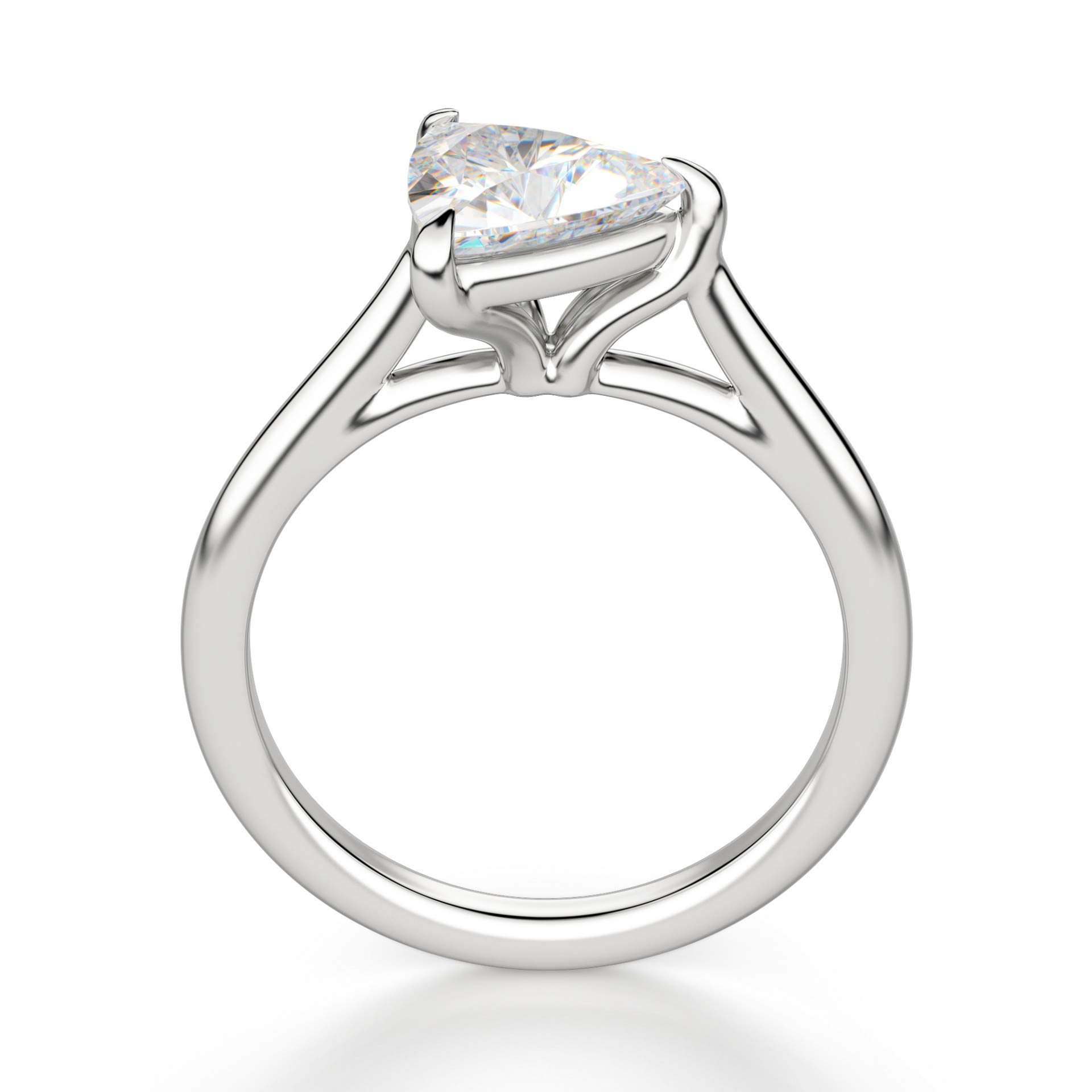 East West Classic Trellis Engagement Ring - 2.00CT Trillion Cut Colorless Moissanite in 925 Sterling Silver - Promise Ring, Wedding Band - Perfect Gift for Anniversaries, Proposals & Special Occasions