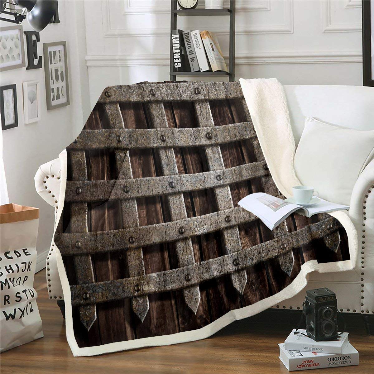 Erosebridal Medieval Castle Sherpa Fleece Blanket - 90