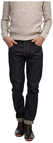 Nudie Jeans Men's Grim Tim Dry Selvage Slim Fit Denim Pants - Premium Raw Selvedge Jeans for Men | Perfect for Casual Wear, Street Style & Everyday Outfits