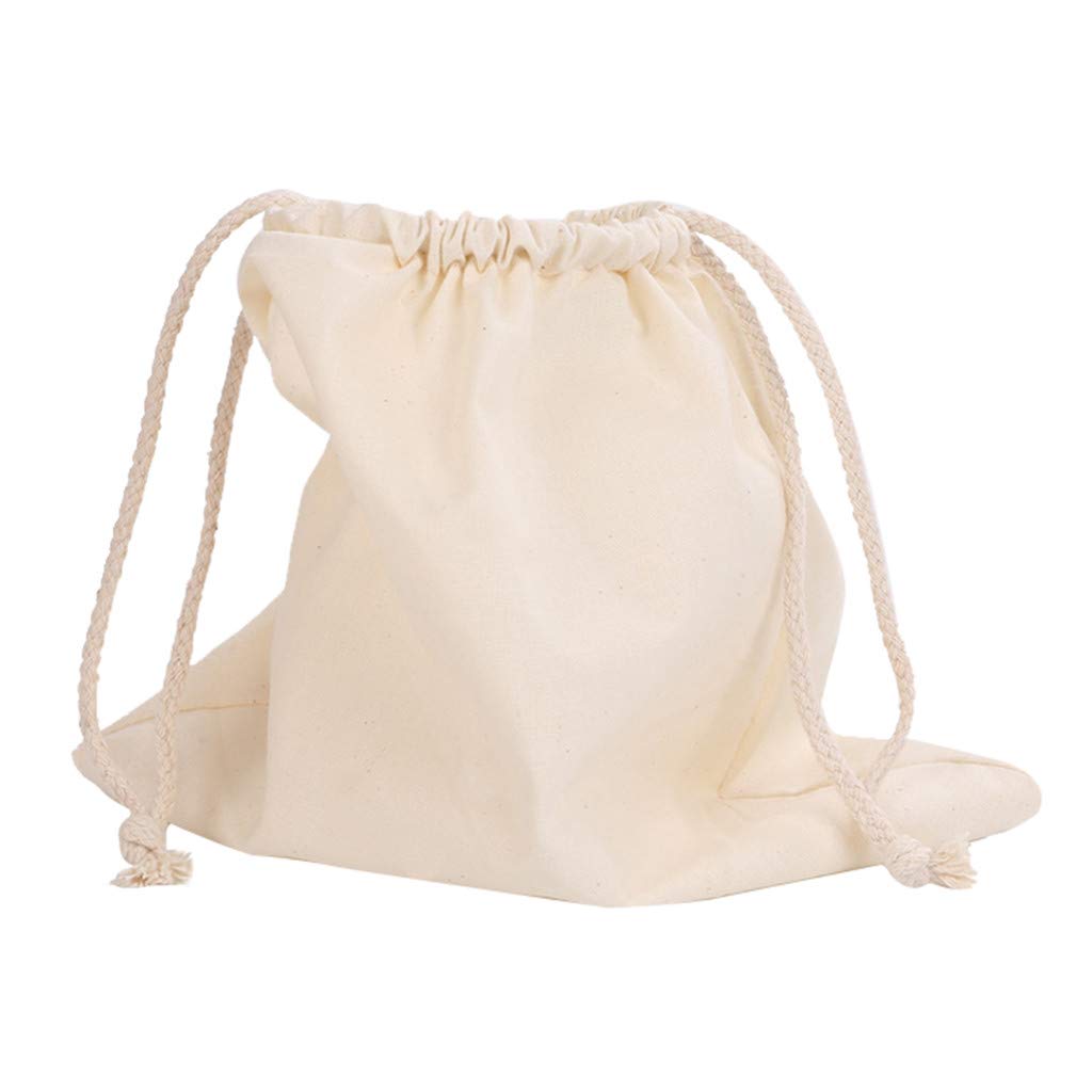Eco-Friendly Cotton Drawstring Bag - Reusable Shopping & Produce Bags for Groceries, Fruits, Vegetables (30x25cm) - Perfect for Supermarket, Camping, Home Organization & Storage