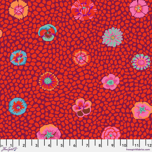 Kaffe Fassett PWGP059 Guinea Flower Red Cotton Quilting Fabric - Perfect for Quilts, Home Decor & DIY Craft Projects