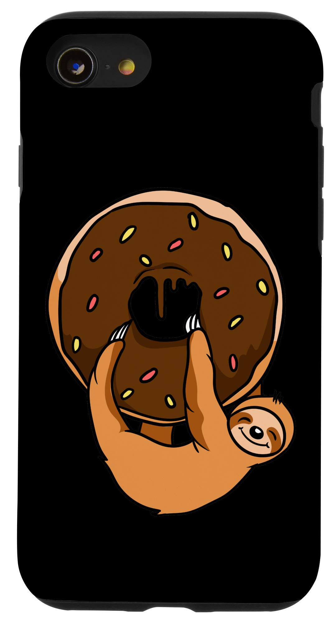 Funny Sloth Donuts Lover iPhone SE (2020) / 7 / 8 Protective Phone Case - Cute Donut Design for Everyday Use & Gifts