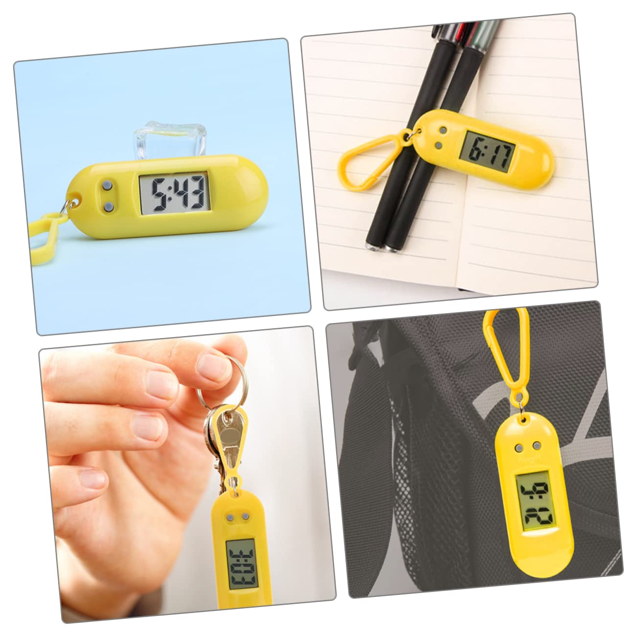 Kisangel 2-Pack Student Digital Keychain Watch - Portable Plastic Key Fob Watch for Kids, Teens & School Use - Perfect for Backpacks, Lunchboxes & School Supplies Organization