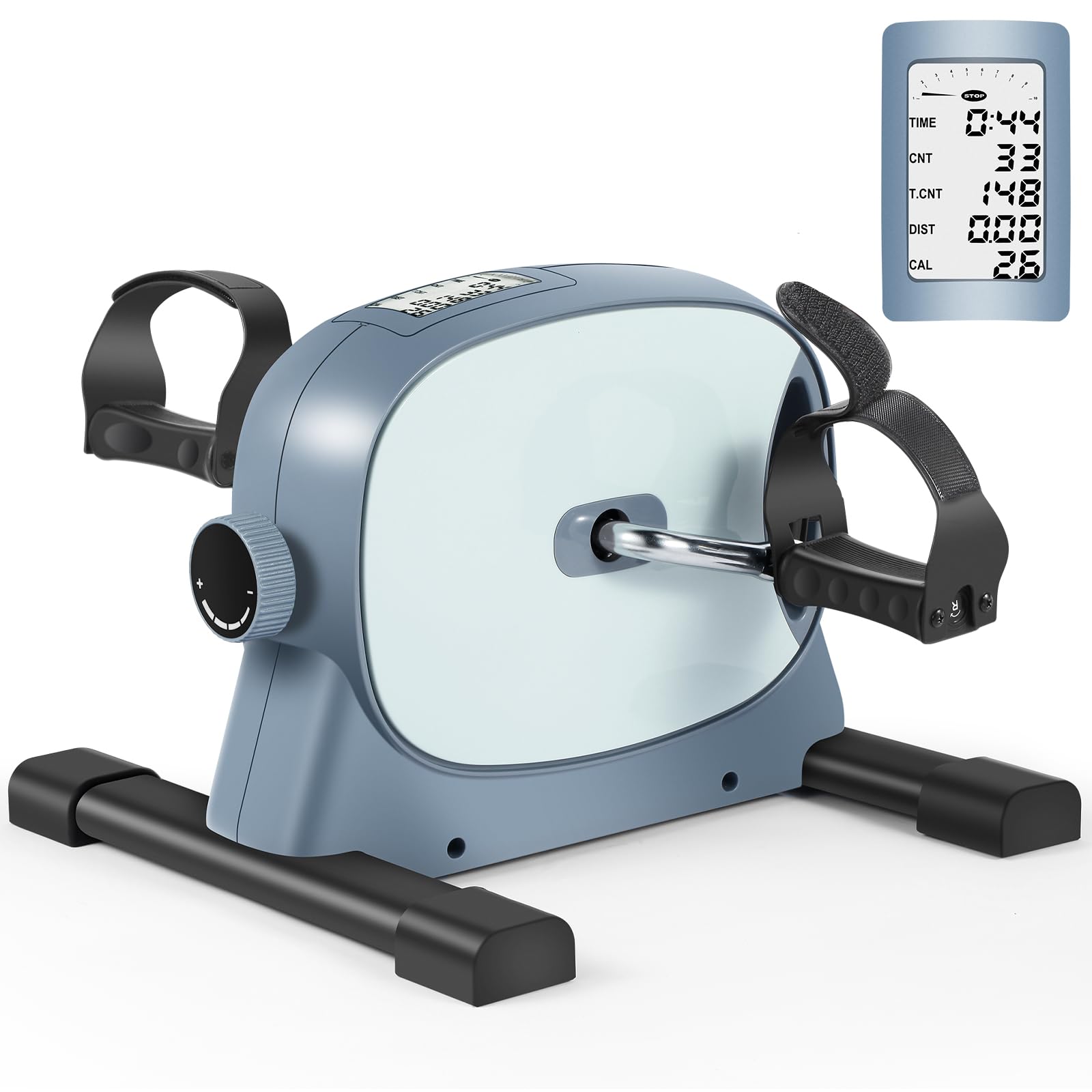 Under Desk Bike Pedal Exerciser - Portable Mini Exercise Bike with LCD Display for Home & Office - Desk Cycle for Leg & Arm Workouts - Physical Therapy Equipment for Sitting Exercise - Perfect for Home Office, Rehabilitation & Sedentary Workers