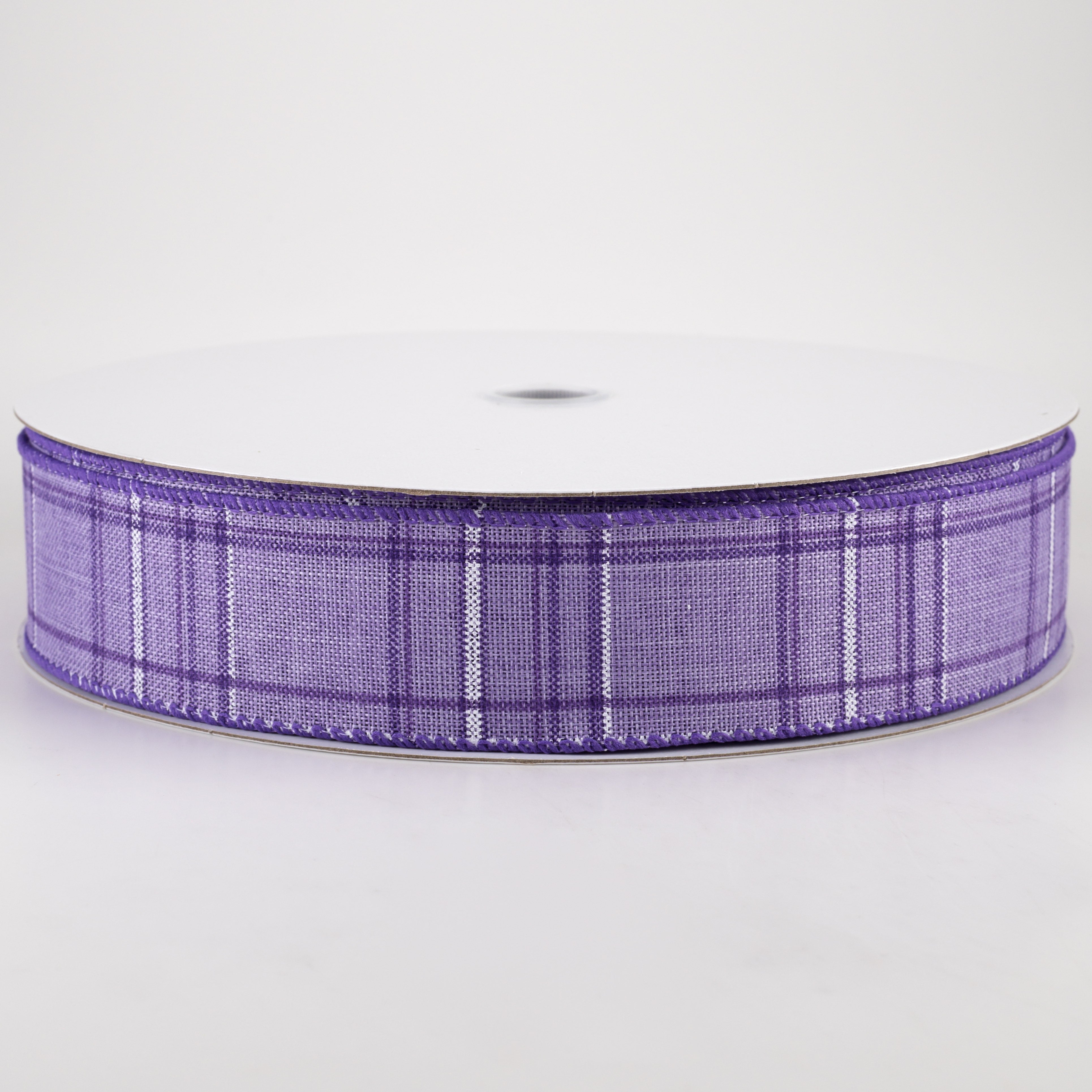 1.5 Inch Cornelia Plaid Ribbon - 50 Yards Purple, Lavender & White Striped Ribbon for Gift Wrapping, DIY Crafts & Wedding Decorations