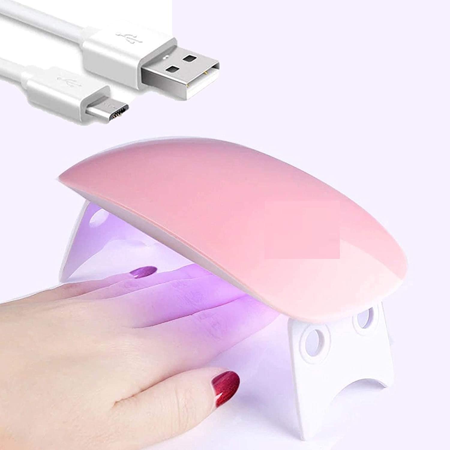 PUNZONE 6W LED UV Nail Polish Dryer - Mini Foldable Portable Nail Lamp for Gel Polish Curing - Fast Drying for All Types of Nail Paints (Multi-Color) - Perfect for Home Manicures, Nail Salons & Travel