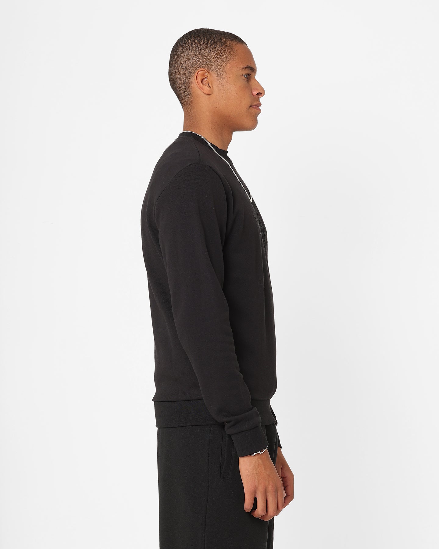 Adidas Monogram Crewneck Sweatshirt for Men & Women - Black Cotton Pullover Hoodie for Casual Wear & Street Style