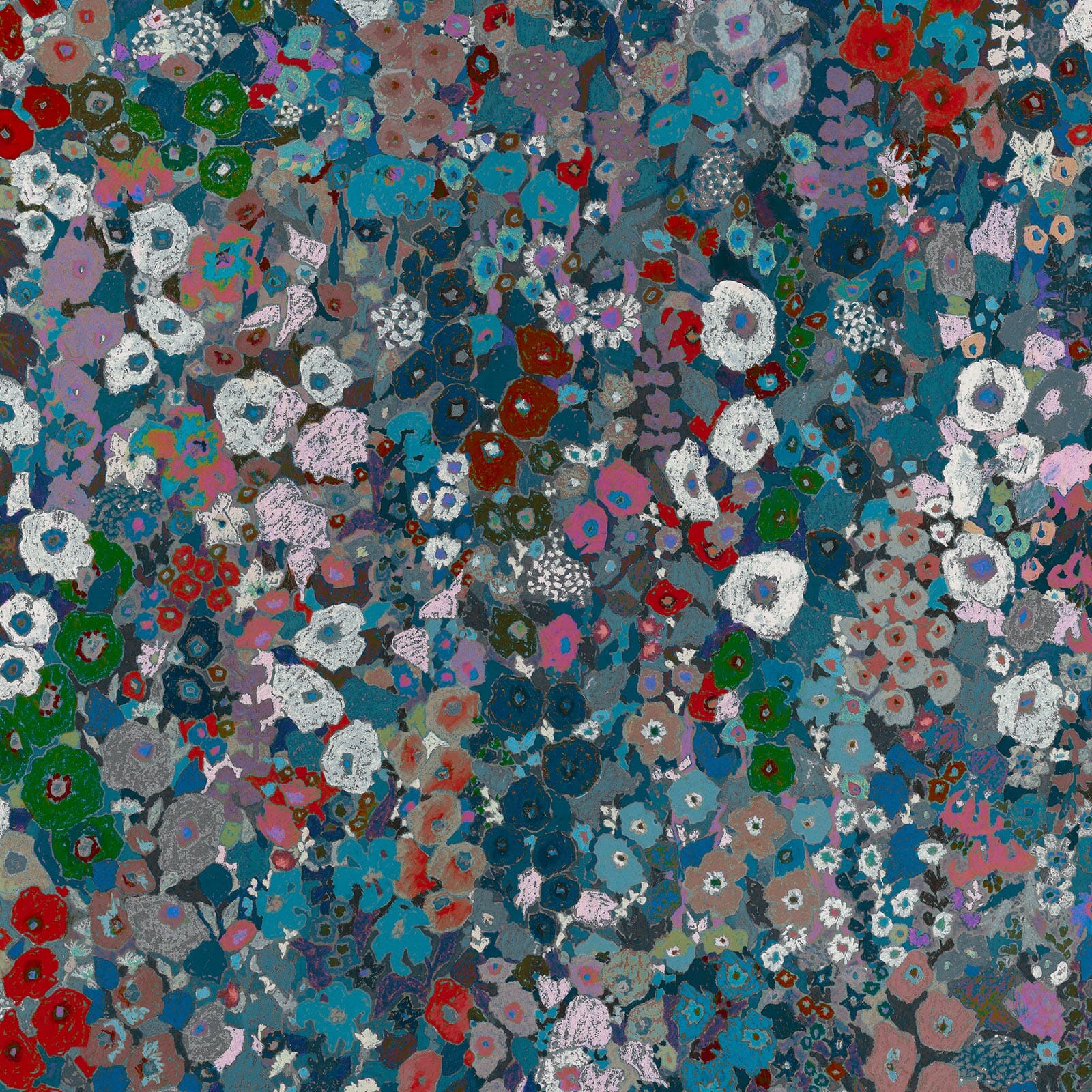 HOLLYHOCKS Winter Floral Wallpaper - Peel and Stick Removable Wallpaper Sample for Bedroom, Living Room Decor