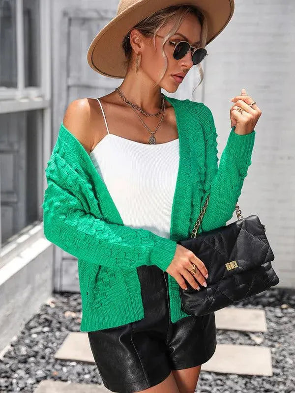 3D Pattern Cardigan Sweater for Women - Cozy Knit Open Front Long Sleeve Wrap - Perfect for Fall, Winter & Layering Outfits