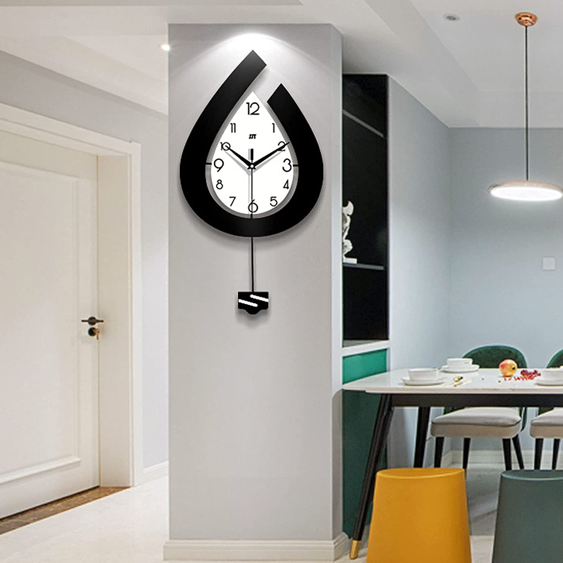 Modern Silent Wall Clock - Battery Operated No Ticking Wall Decor for Living Room, Bedroom, Office & Kitchen - 30x57cm Art Home Decor (Perfect for Home, Office & Gift Giving)