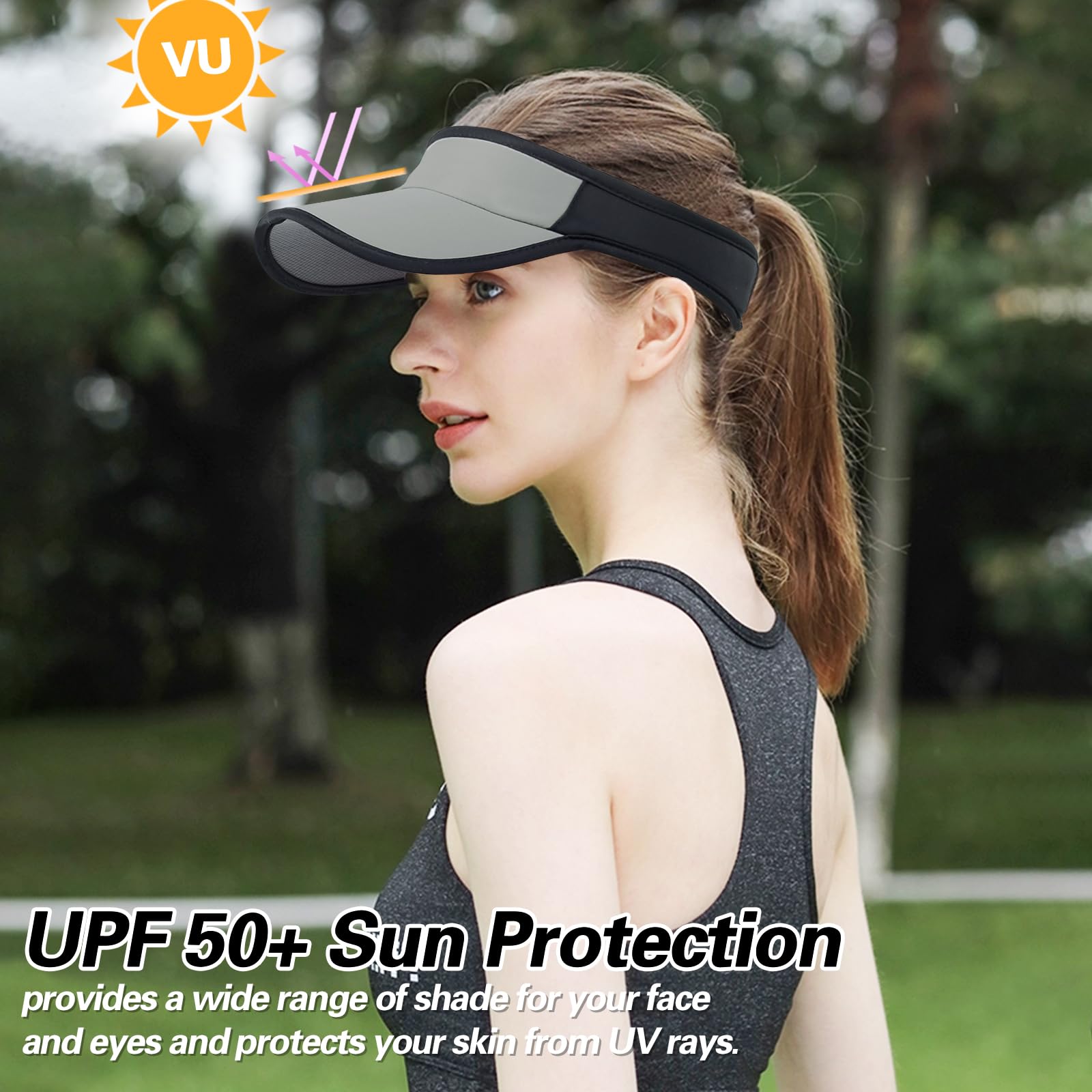 Best Sports Sun Visor Hats for Men & Women - Foldable Brim, Lightweight & Packable Adjustable Visor Cap for Running, Golf, Tennis - Perfect for Outdoor Activities & Summer Sports