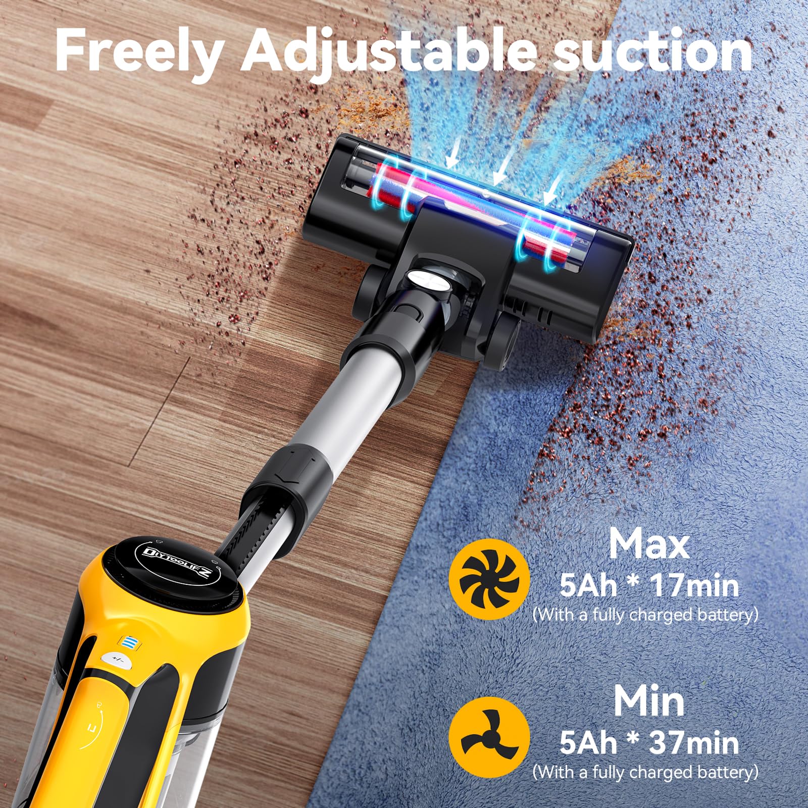 **DeWALT 20V Cordless Stick Vacuum Cleaner (No Battery Included) - 30kPa Lightweight, 2-Speed Suction, 180° Bendable Wand for Hard Floors, Pet Hair, Car & Carpet - Ideal for Quick Home Cleaning & Auto Detailing**