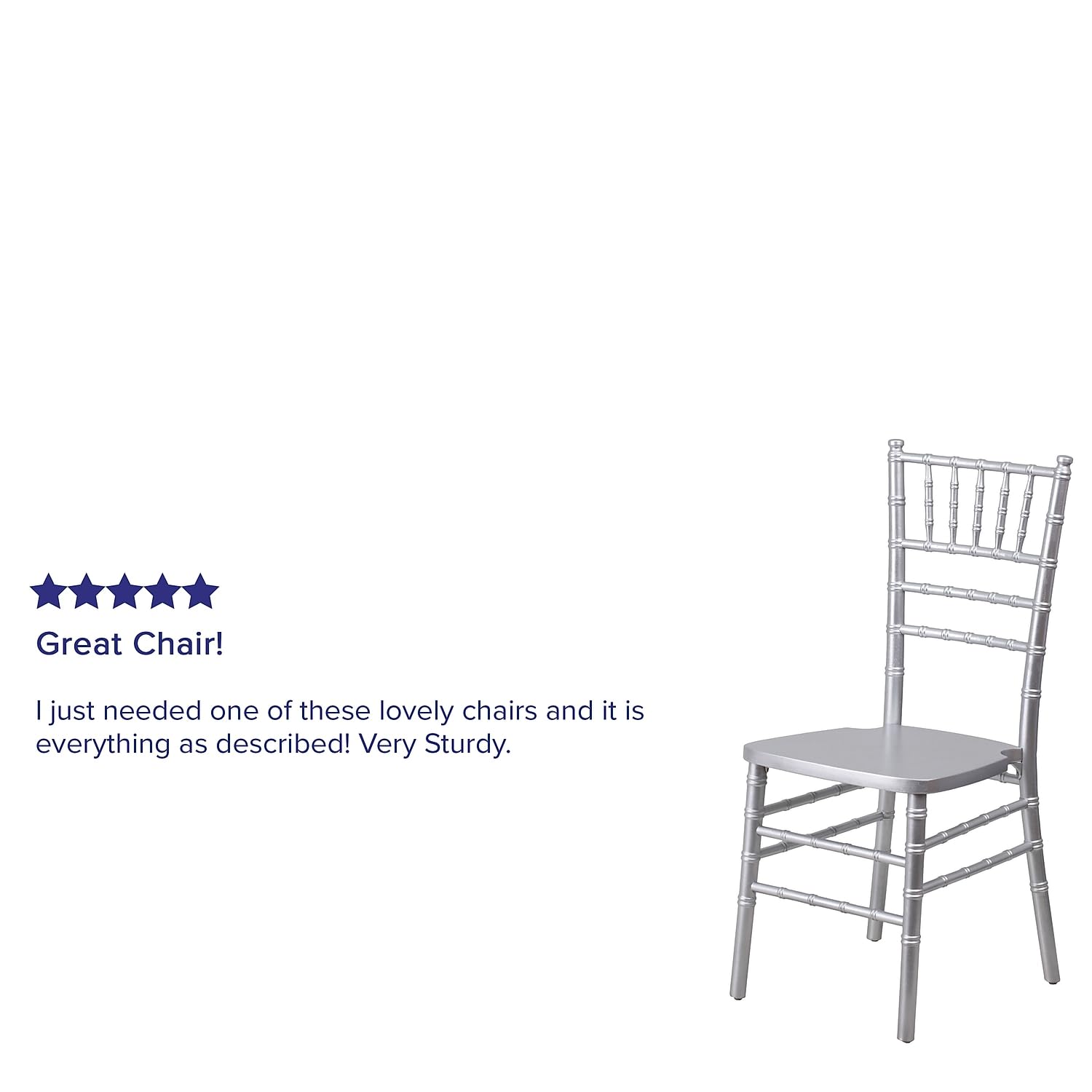 Flash Furniture 2-Pack HERCULES Series Silver Wood Chiavari Chairs - Elegant Event & Wedding Seating for Banquets, Parties & Home Decor
